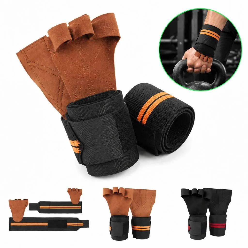Weightlifting Gloves with Padded Palm and Wrist Strap 2