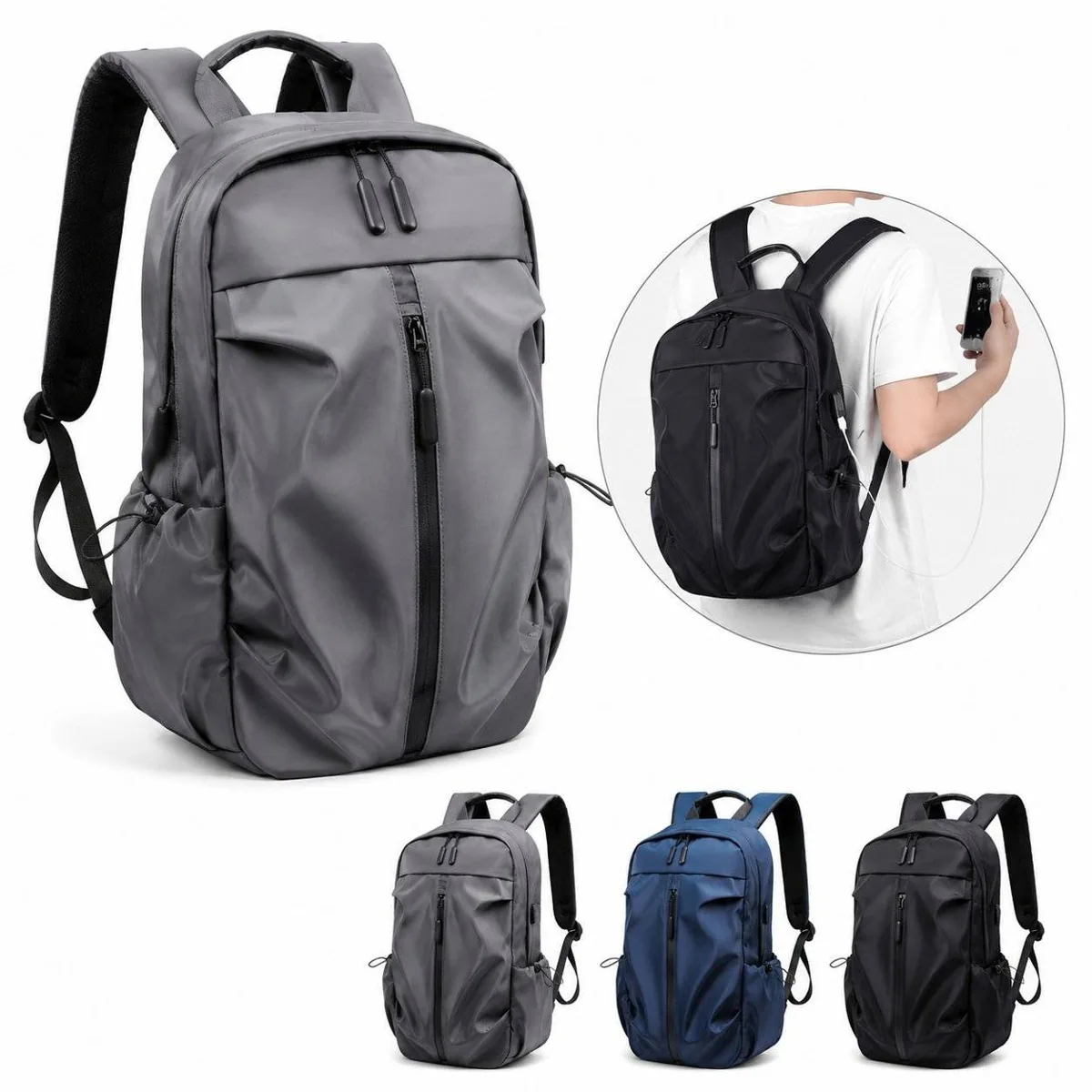 Lightweight Water-Resistant Oxford Backpack for School 2
