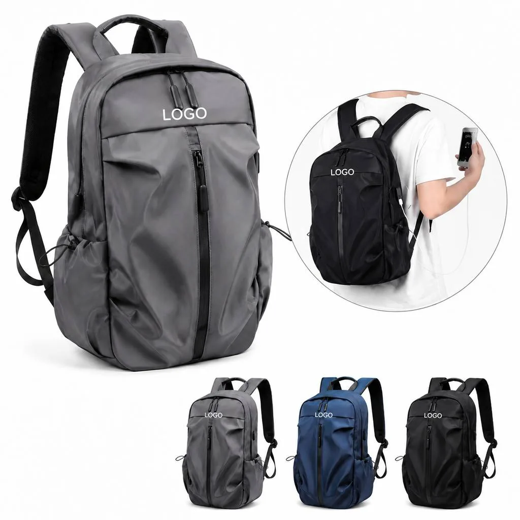 Lightweight Water-Resistant Oxford Backpack for School