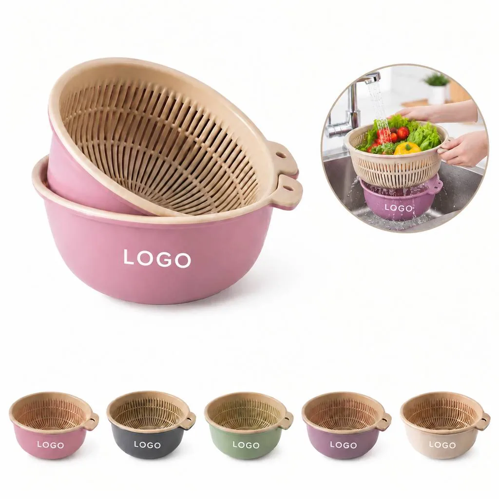 2-Tier Kitchen Drain Basket with Removable Top for Produce