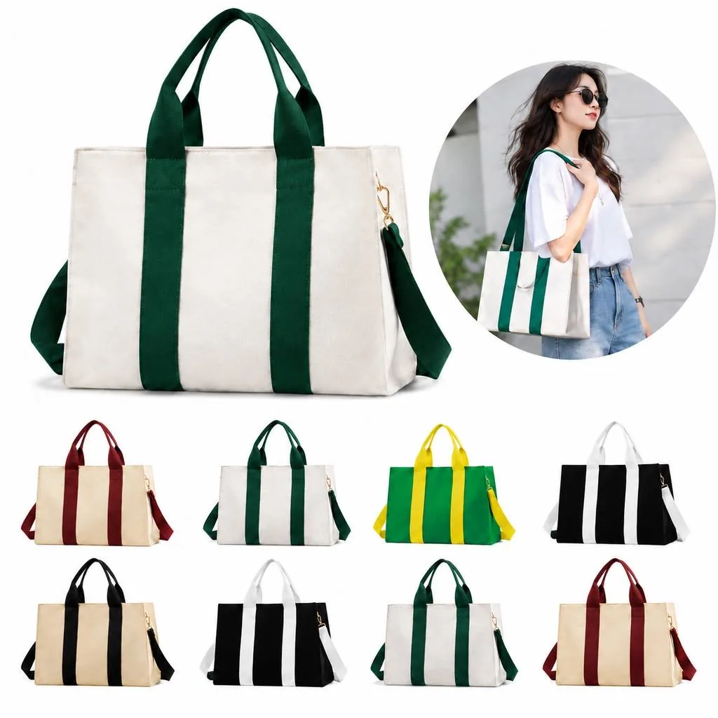 Women's Cotton Canvas Business Tote with Zipper 2