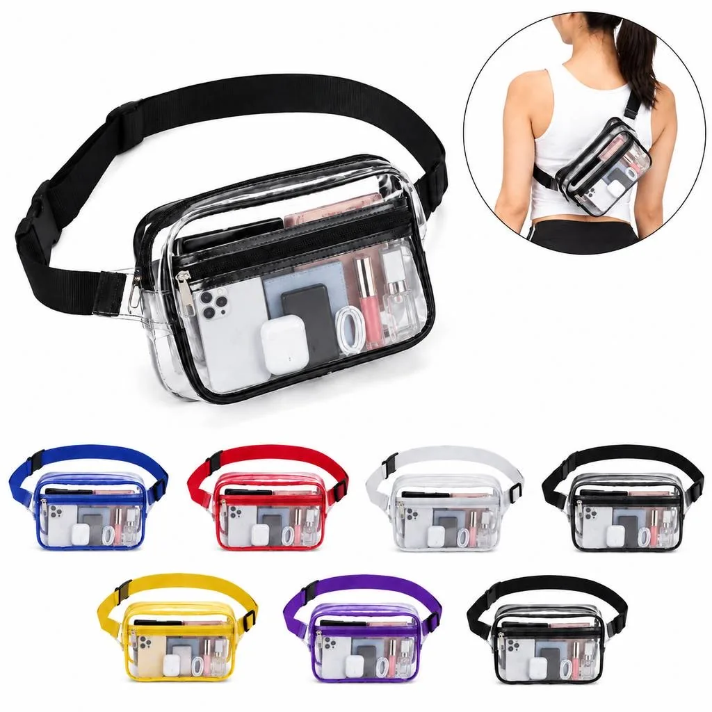 Clear Adjustable Shoulder Strap Transparent Waist Bag 2