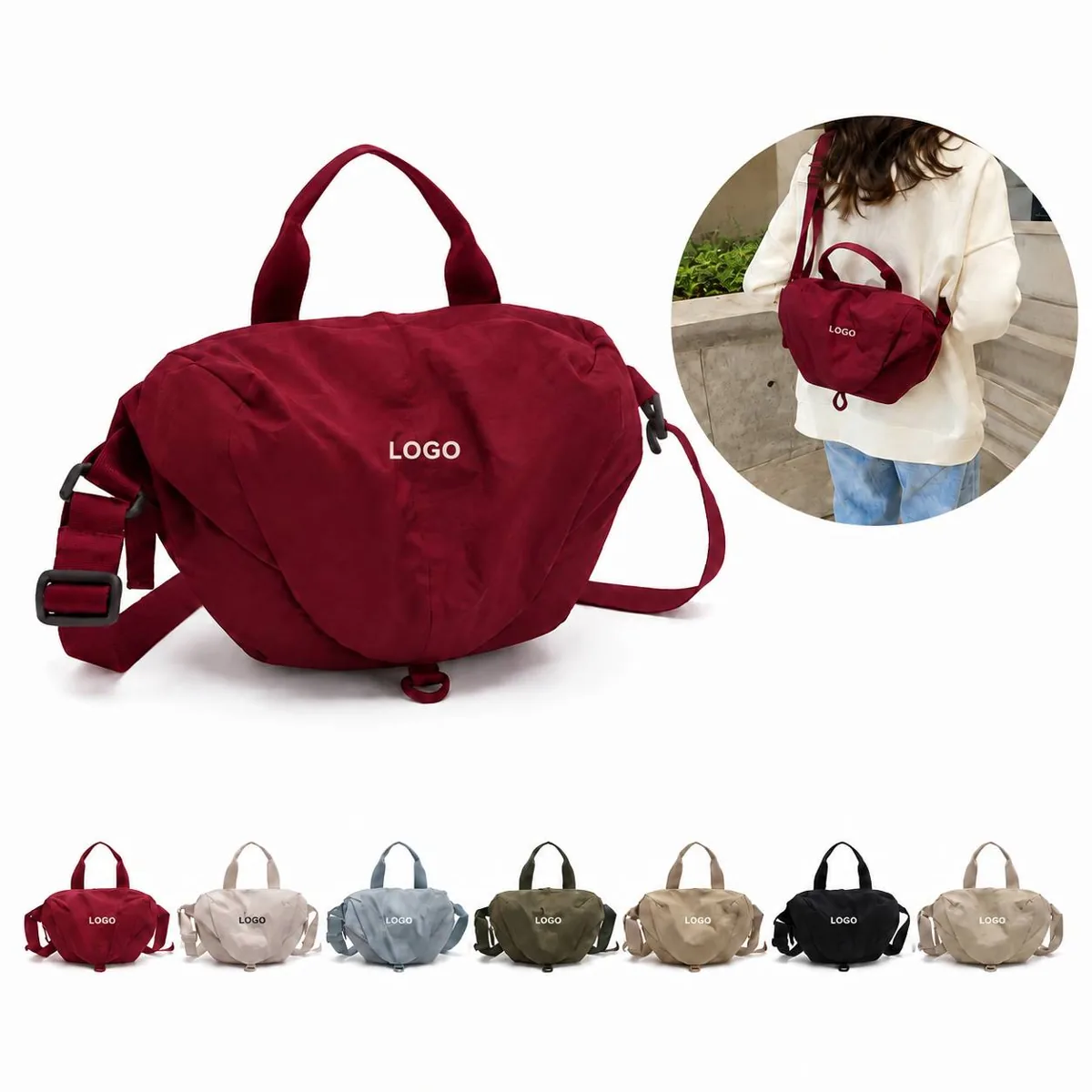 Water-Resistant Nylon Crossbody Shoulder Bag for Daily Use