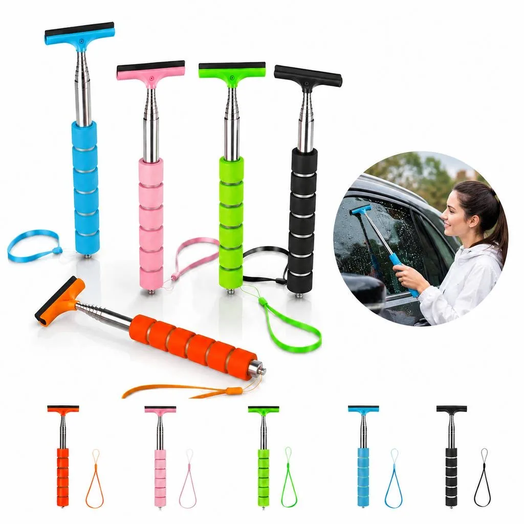 Stainless Steel Auto Mirror Cleaning Tool with Microfiber 2