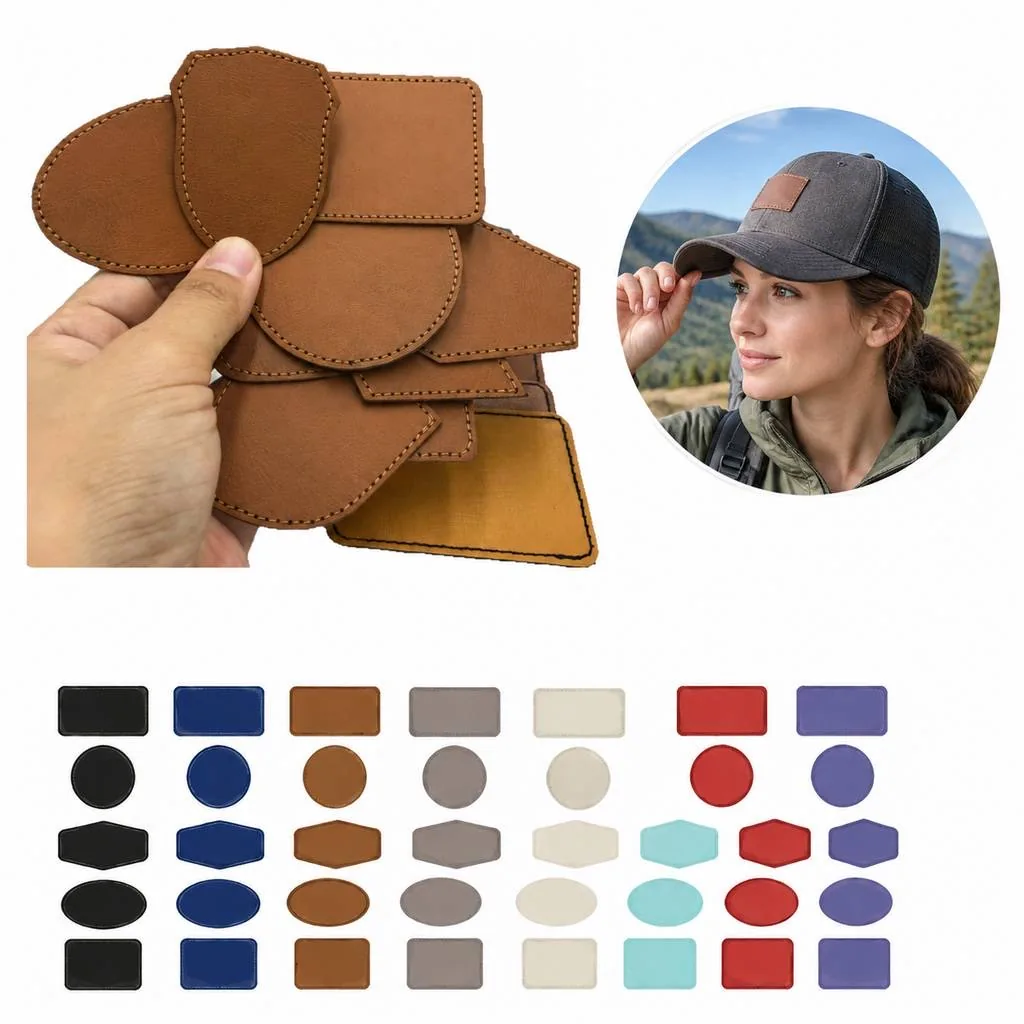 Embossed Leatherette Patch for Trucker Cap Customization 2