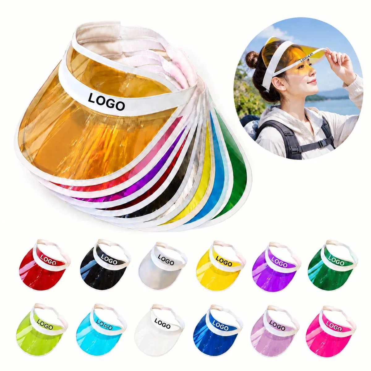 UV Protection Sun Cap with Transparent Wide Visor