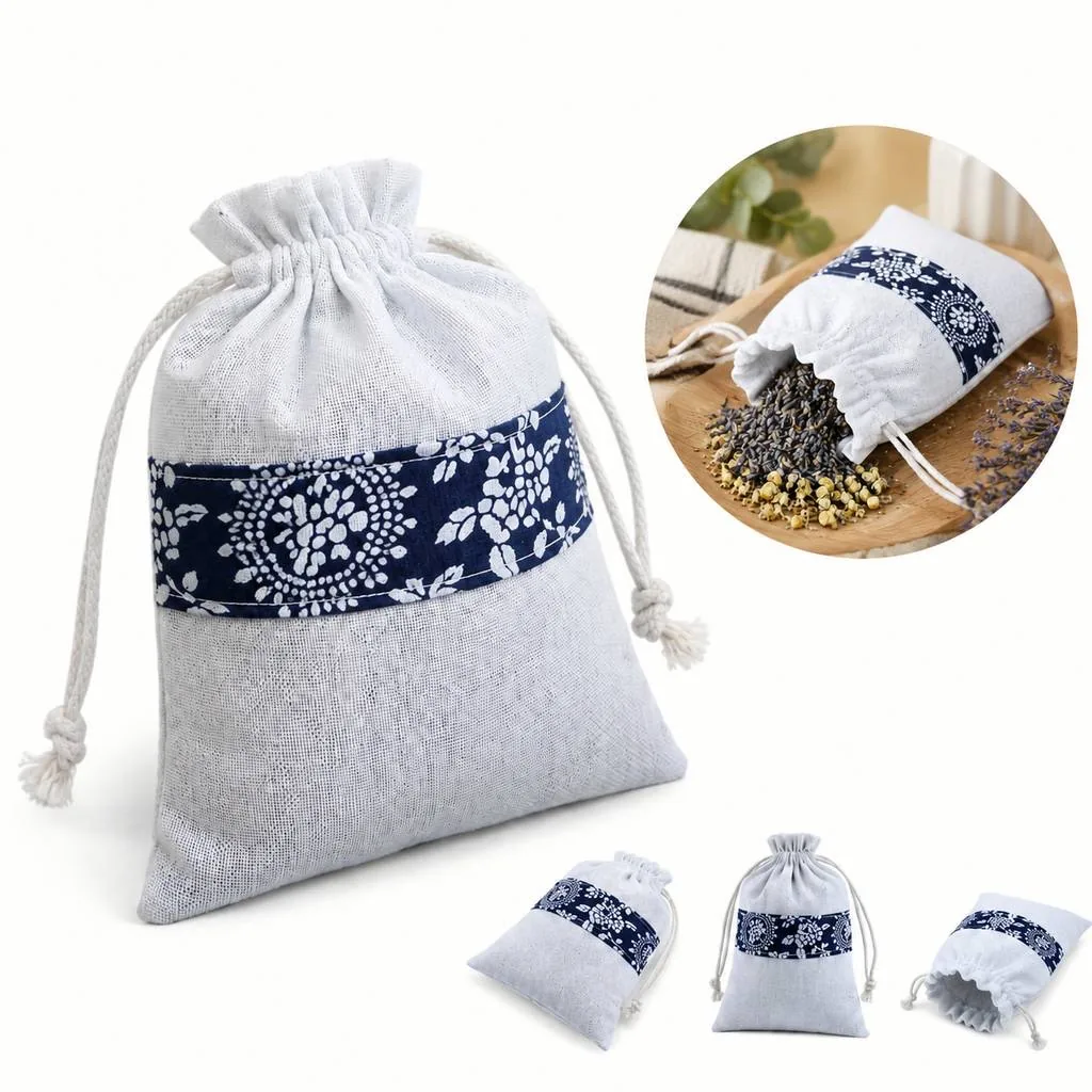 Porcelain Drawstring Pouch for Cosmetics Keys Jewelry 2