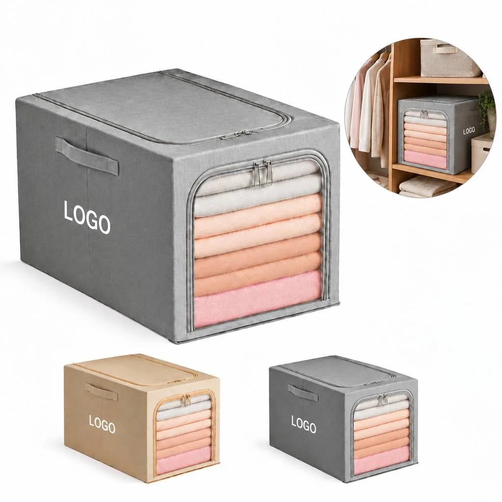 Collapsible Steel Frame Organizer Box for Home Storage