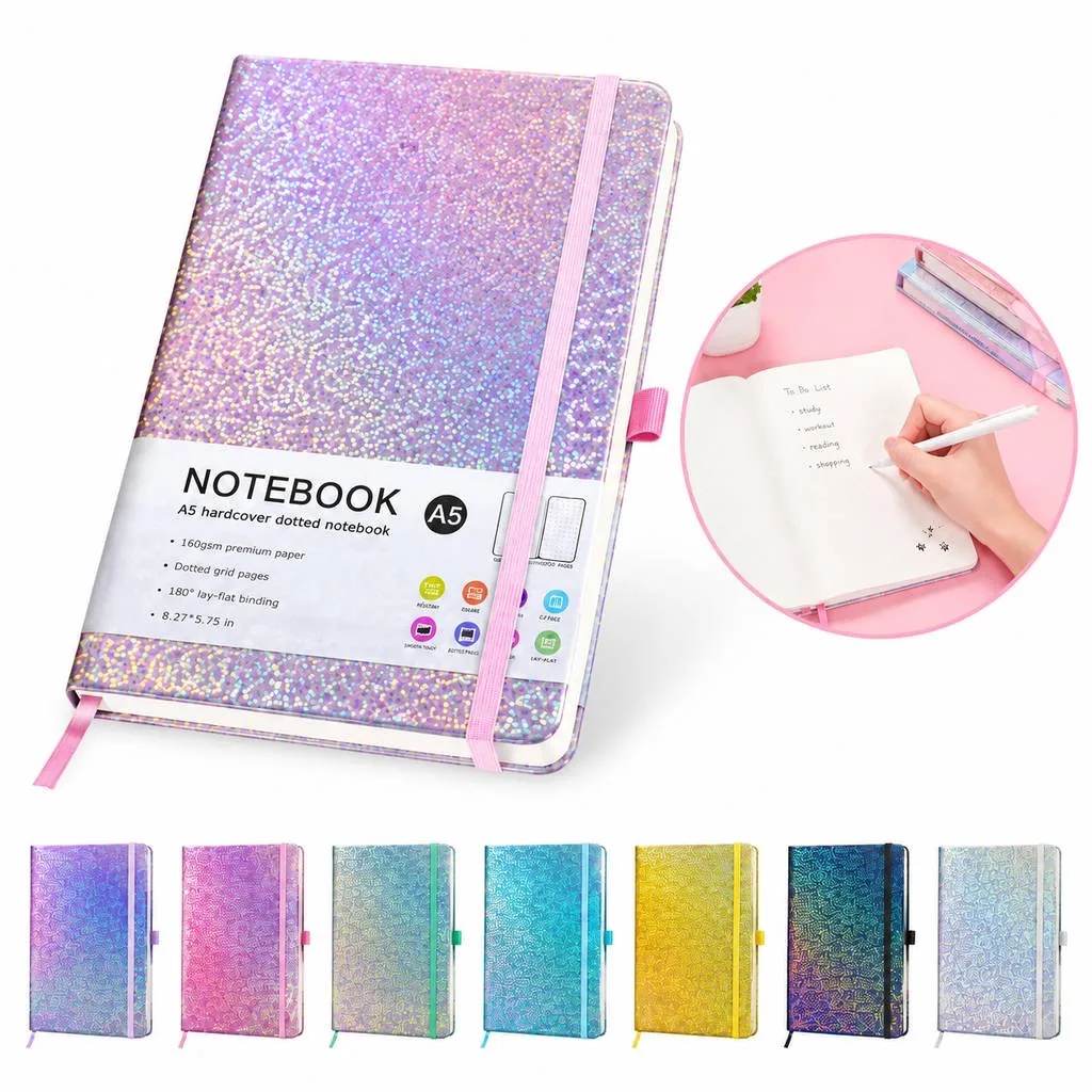 Elegant Gypsophila PU Leather Notebook for Writing 2
