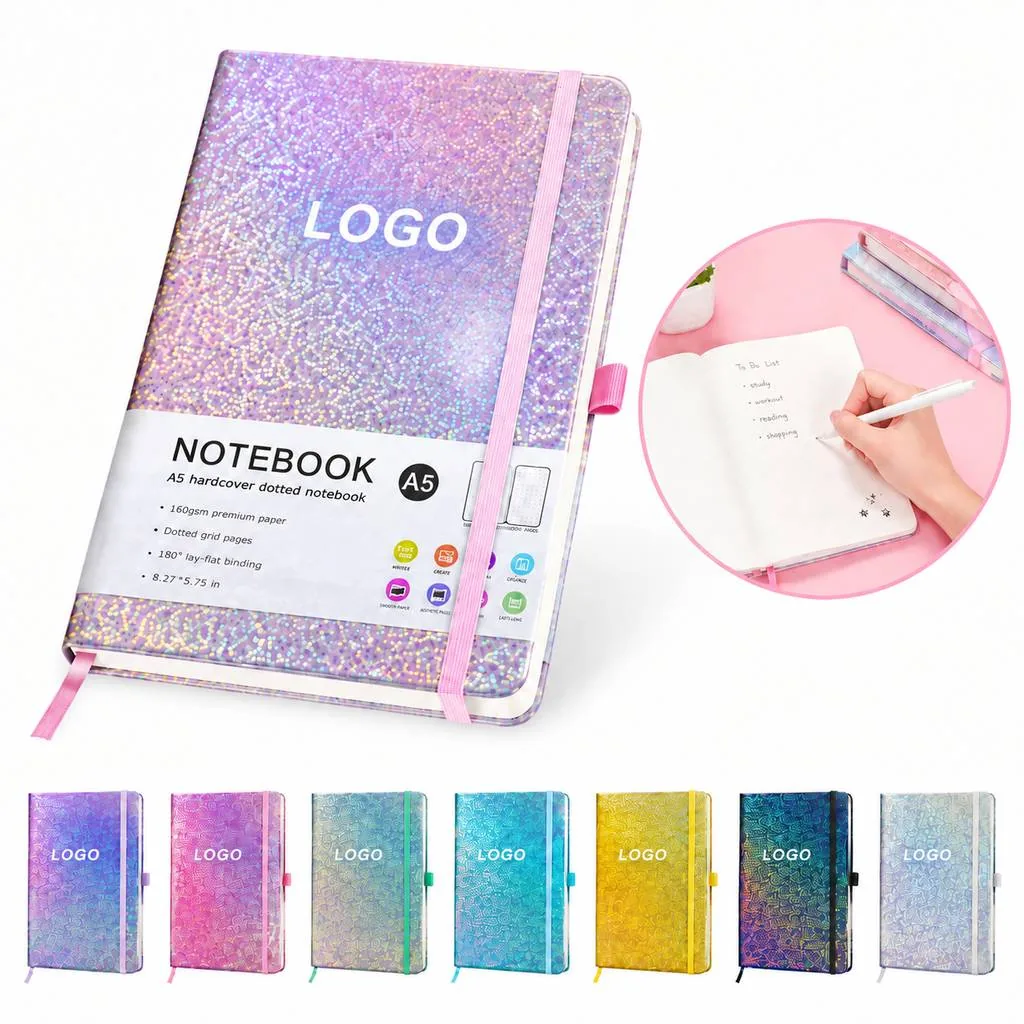 Elegant Gypsophila PU Leather Notebook for Writing
