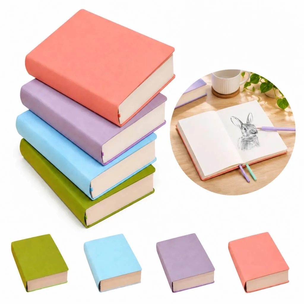 Green A6 Portable Leather Pocket Notebook for Writing and 2