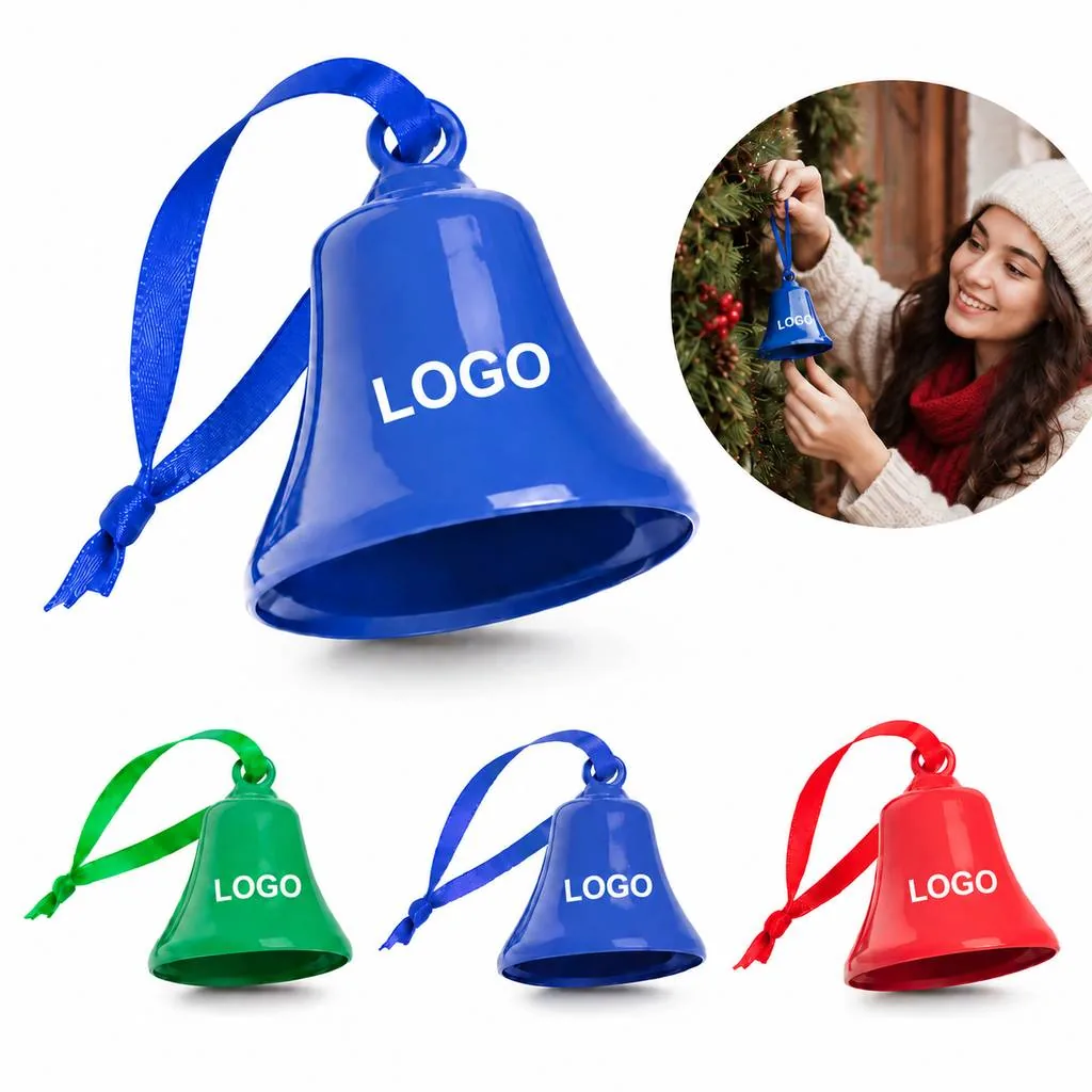 Ribbon-Tied Metal Decorative Bell Ornament
