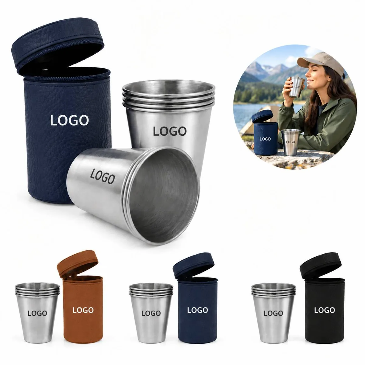 Insulated Stainless Steel Travel Wine Cup Set
