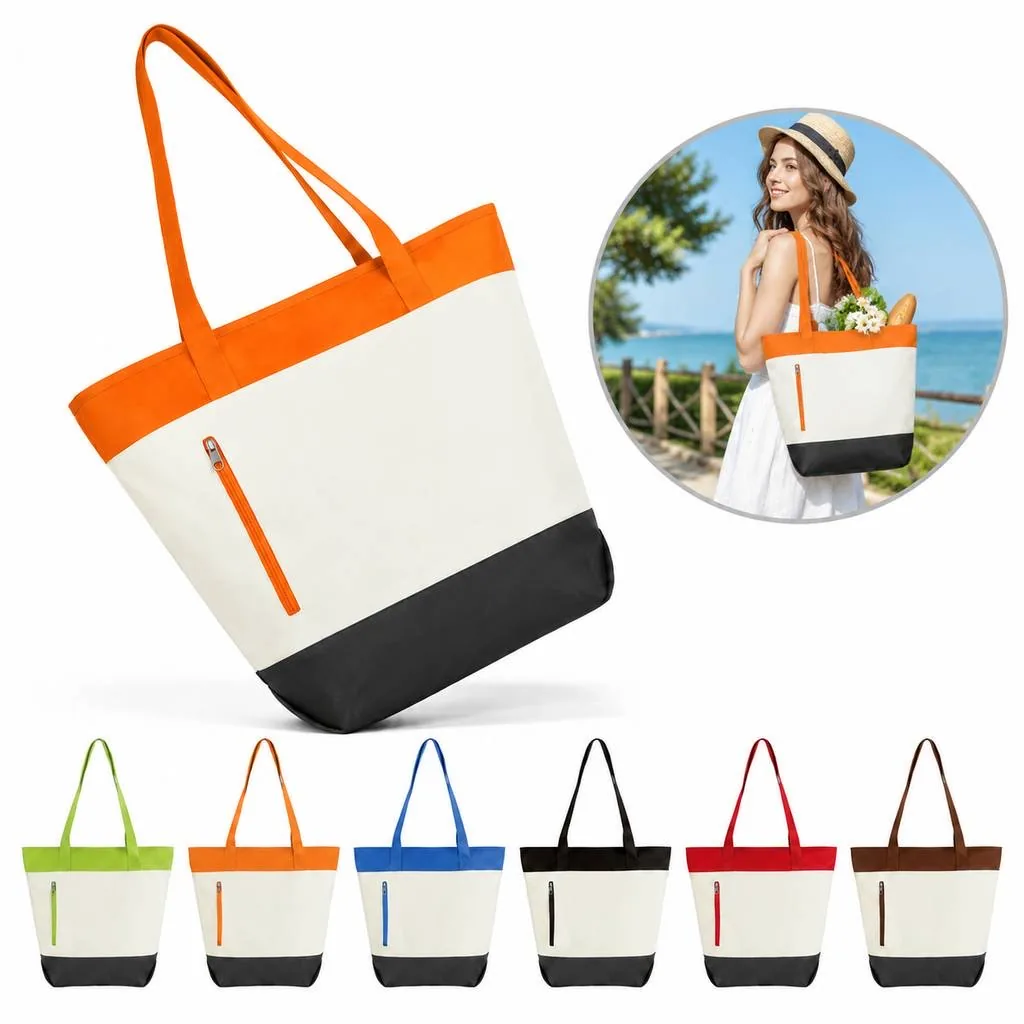 Durable Zippered Tote Bag for Everyday Shopping and 2