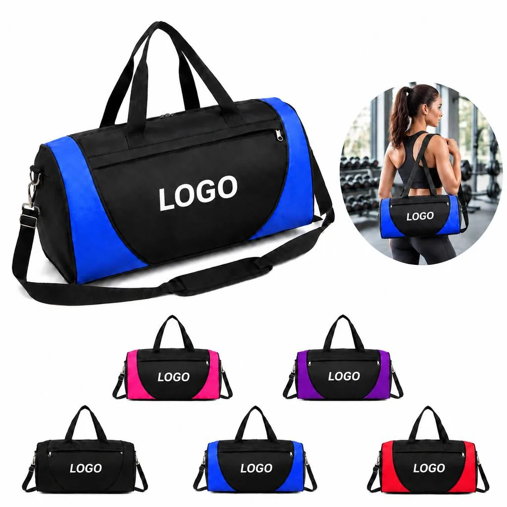 Round Water-Resistant Gym Bag with Shoulder Strap