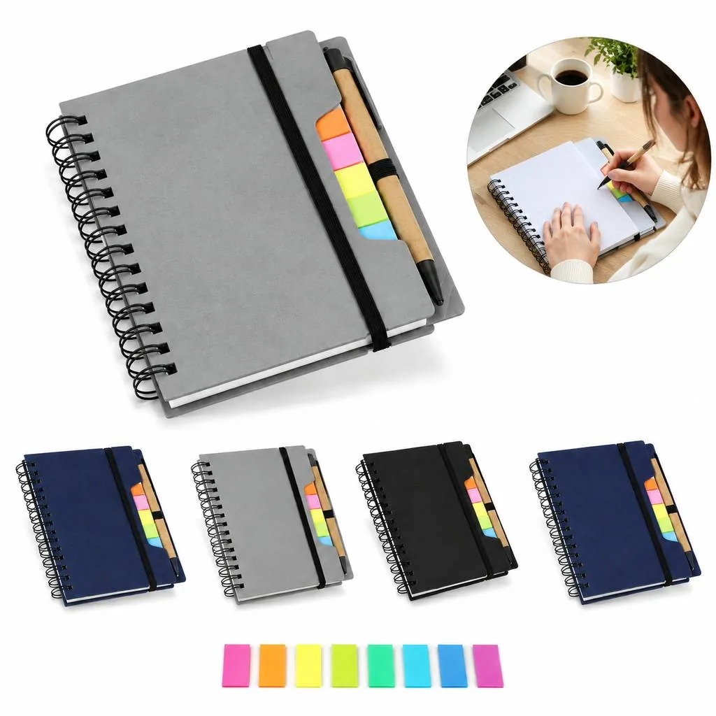 Coil Notebook with Pen and Stickers for Planning 2