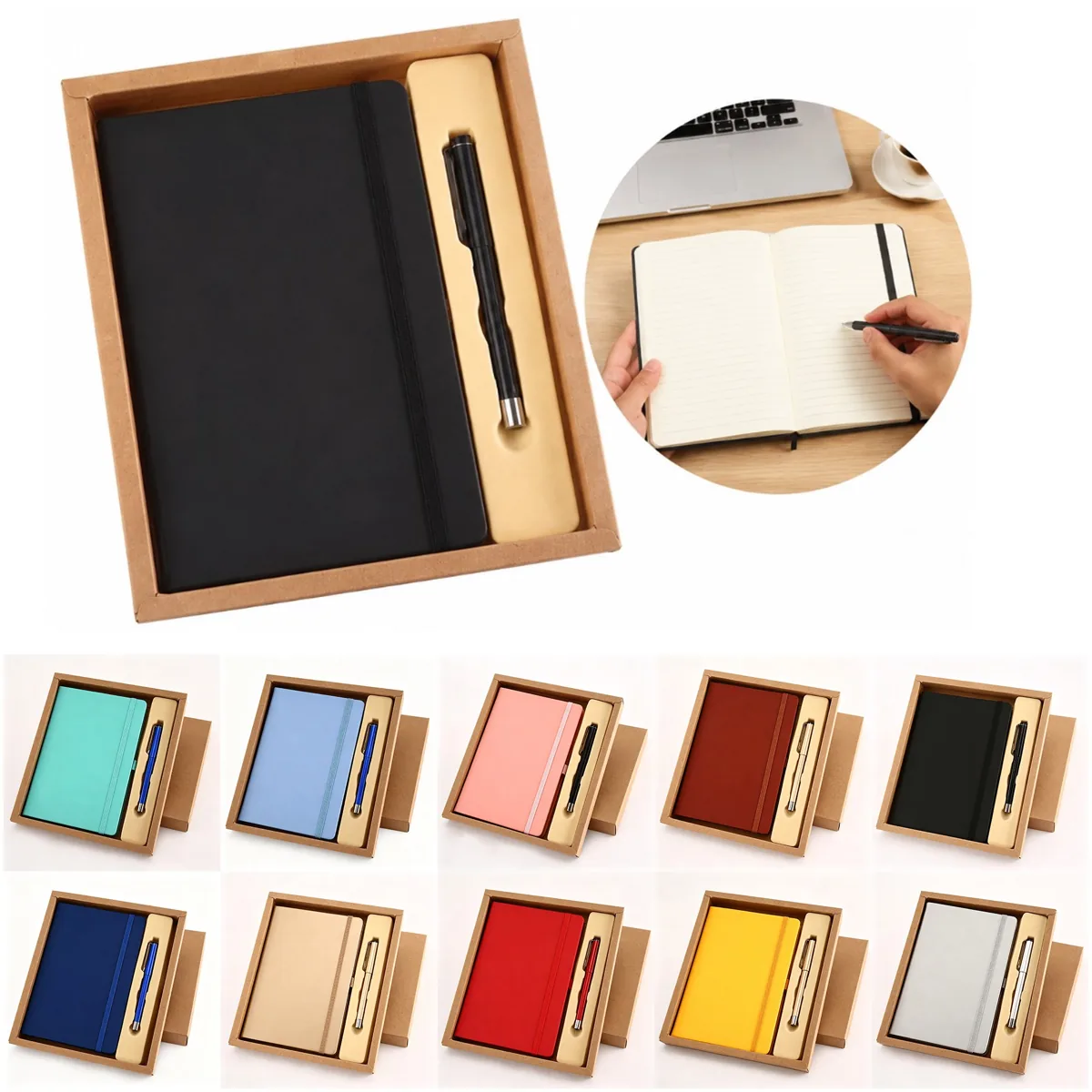 PU Leather Journal and Ballpoint Pen Gift Set 2