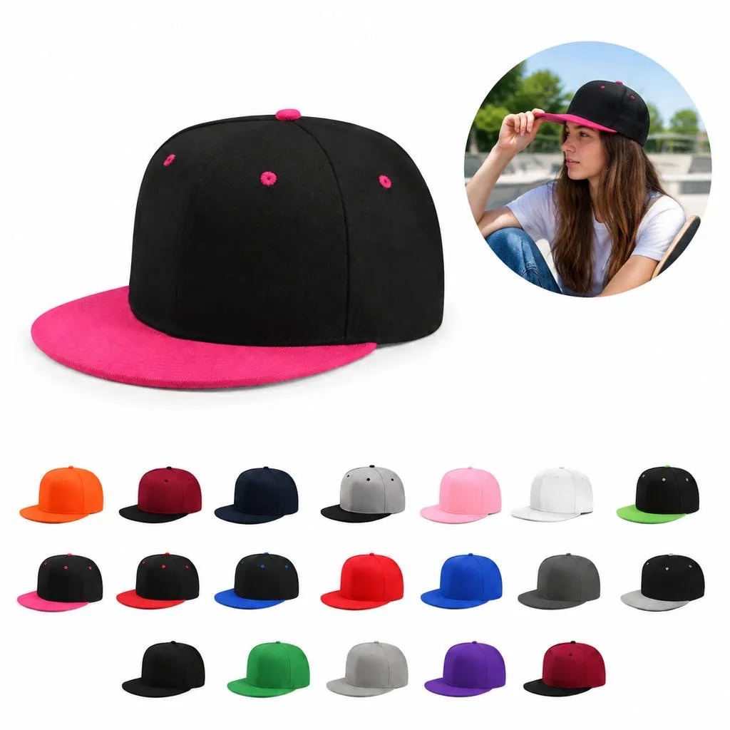 Custom Breathable Flat Brim Baseball Cap for Sun Protection 2