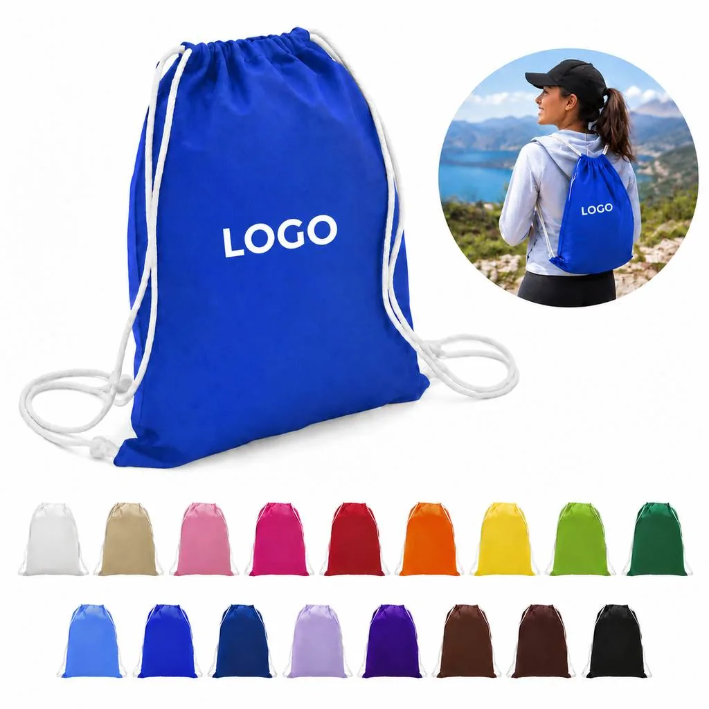 Unisex Canvas Drawstring Backpack for Daily Use