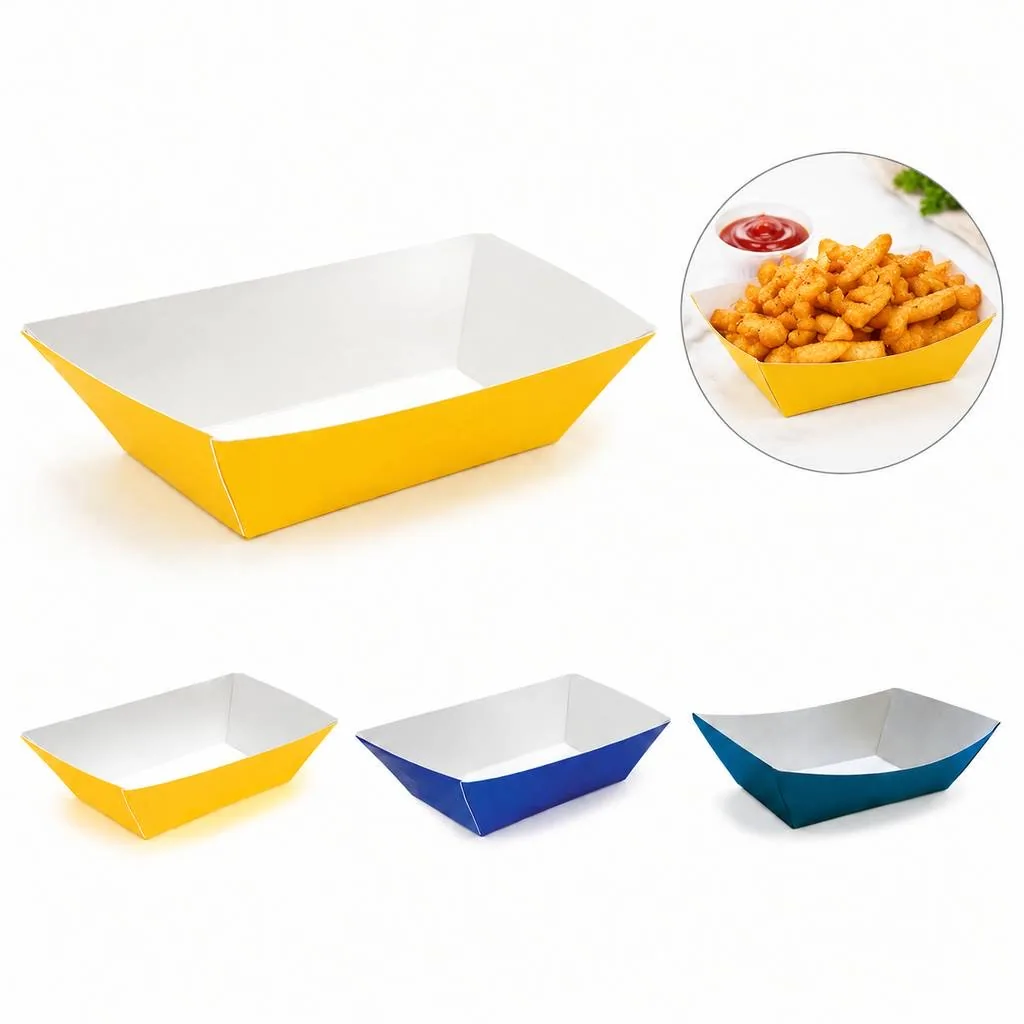 Durable Food-Safe Snack Trays with Raised Edges 2