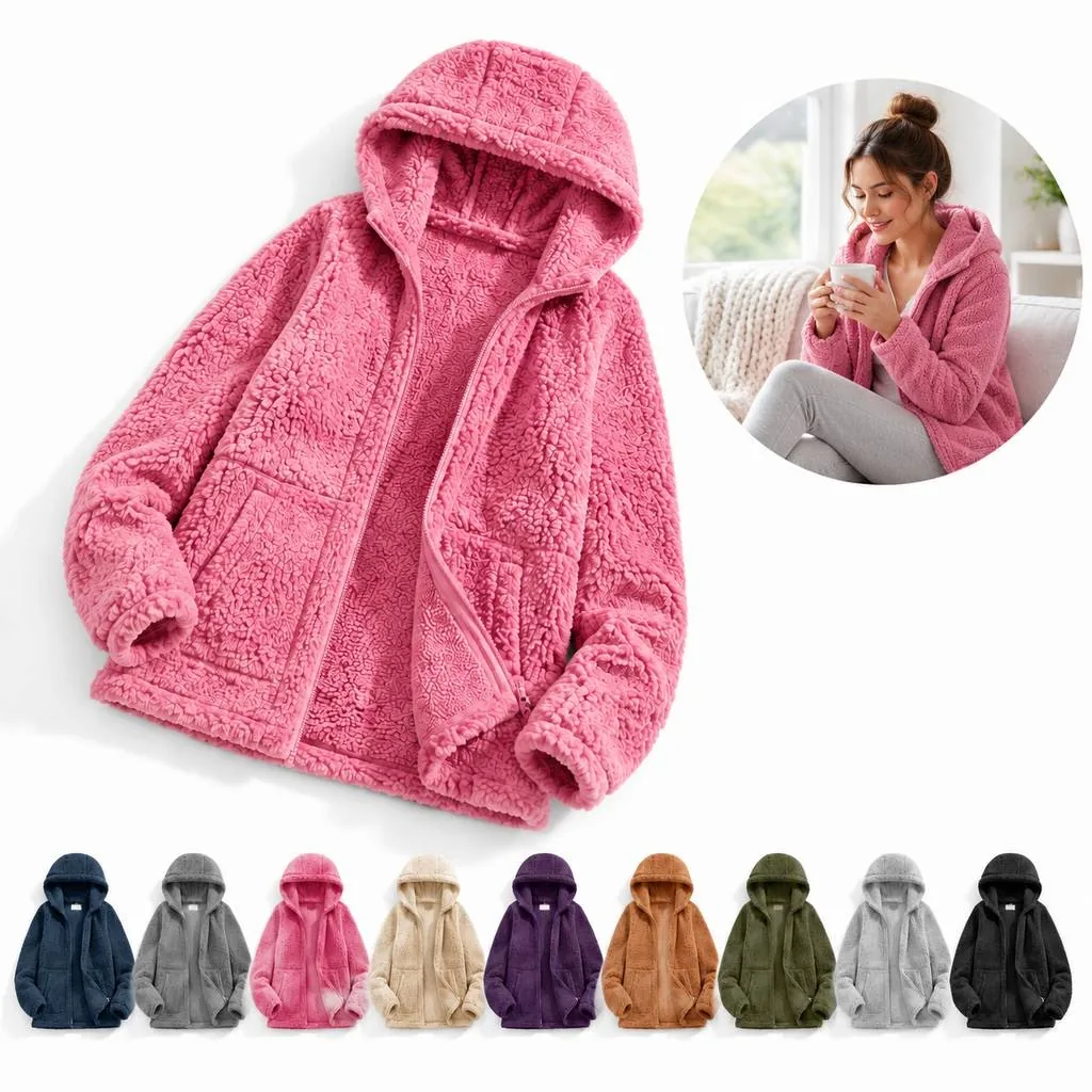 Women's Hooded Wool Blend Coat for Fall Winter 2
