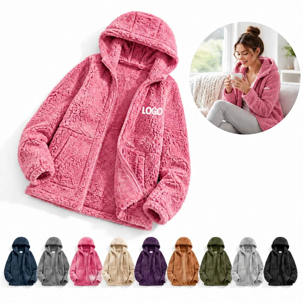 Women's Hooded Wool Blend Coat for Fall Winter