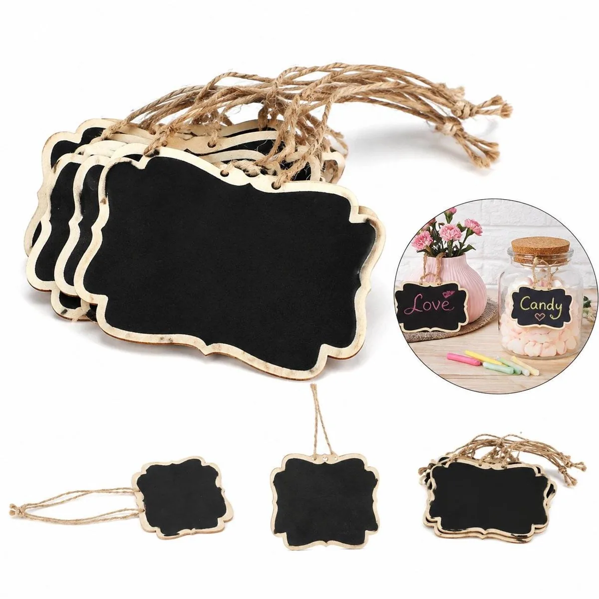 Compact Reusable Wood Chalkboard for Notes and Displays 2