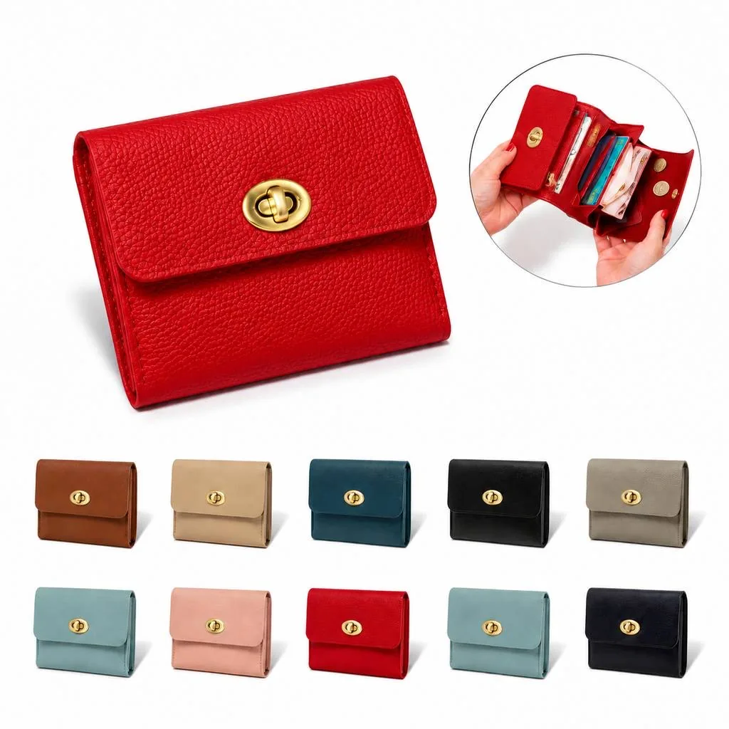 Dual-Compartment PU Card Holder with Two Tiers 2