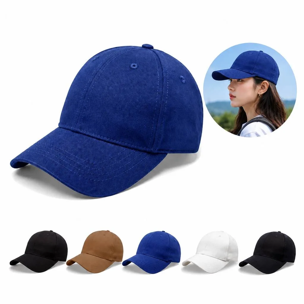 Adjustable Breathable Cotton Baseball Cap with Curved Brim 2