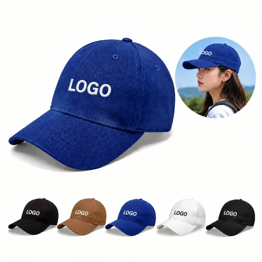 Adjustable Breathable Cotton Baseball Cap with Curved Brim