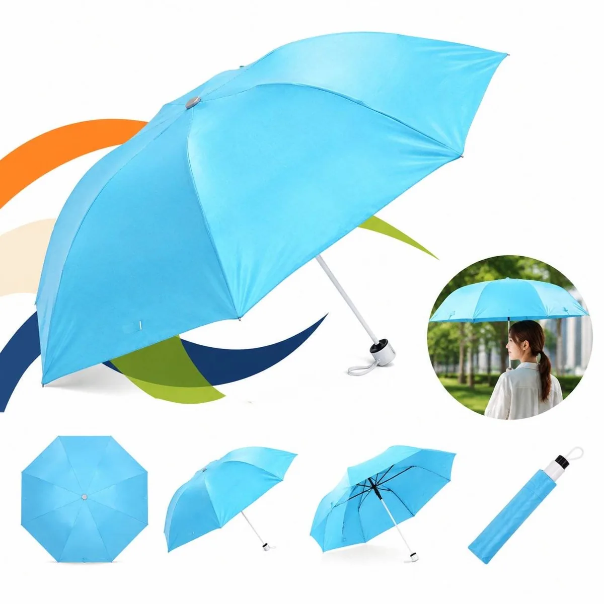 UV Resistant Auto Folding Sun Umbrella Compact Travel 2