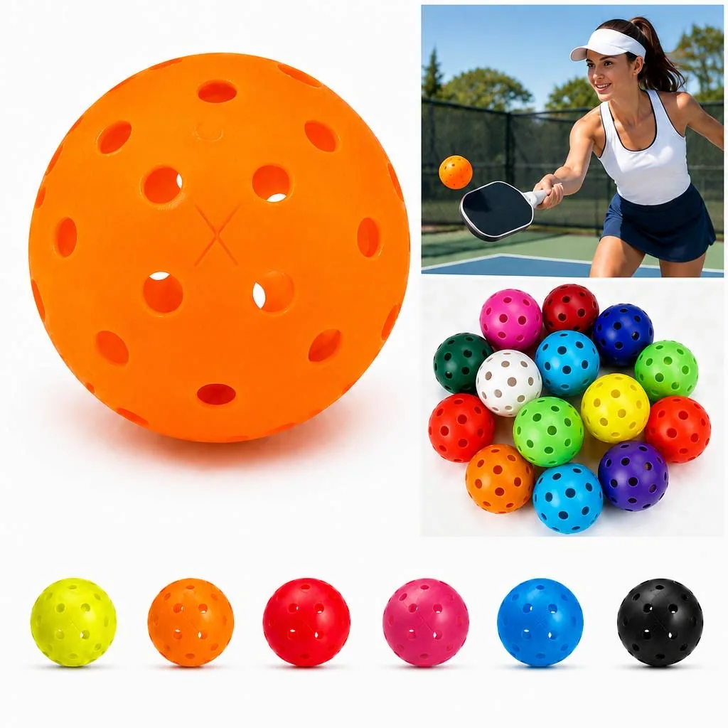 Outdoor Pickleballs with Seamless Polymer Construction 2