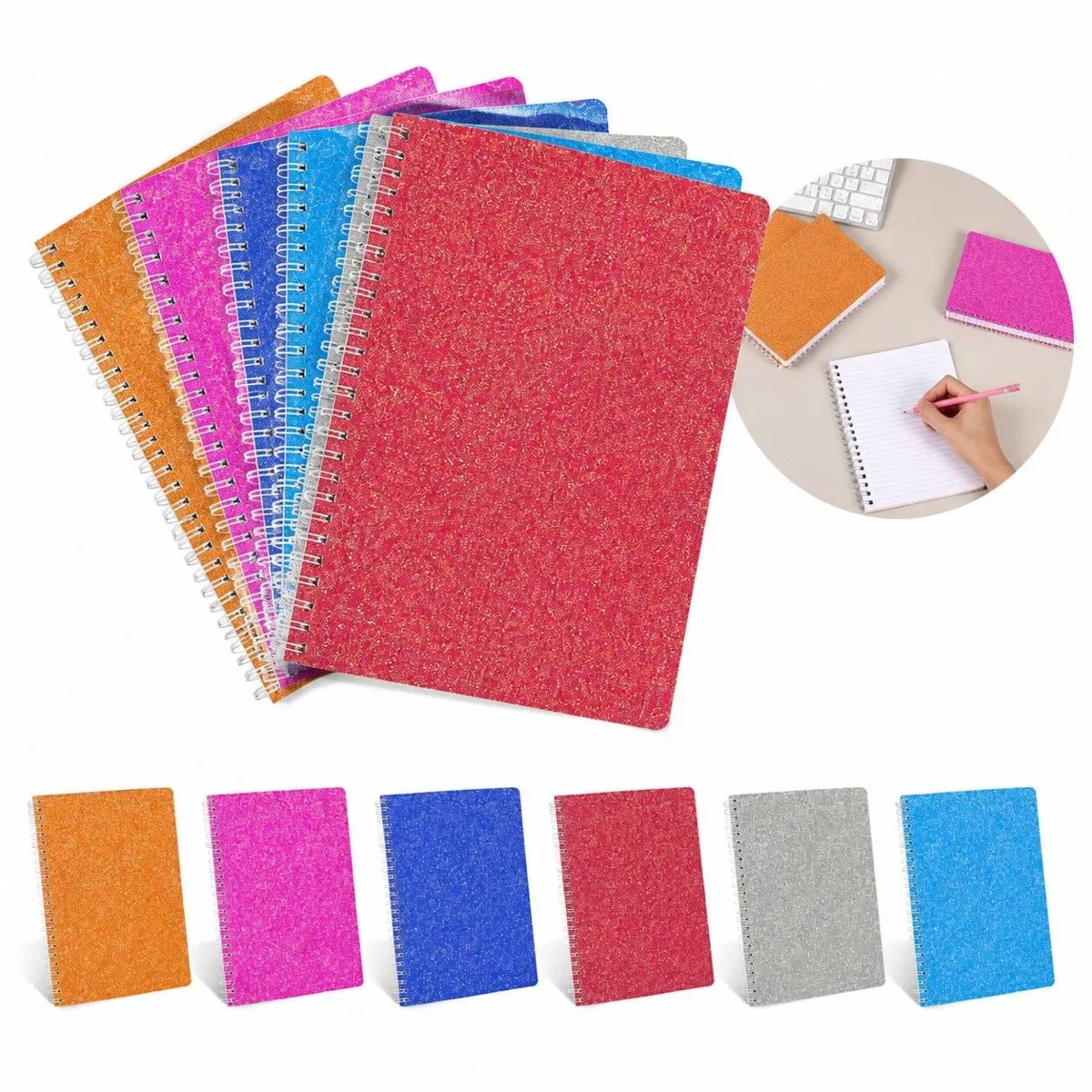 Glitter Sequin Spiral Diary Lined Notebook for Writing 2