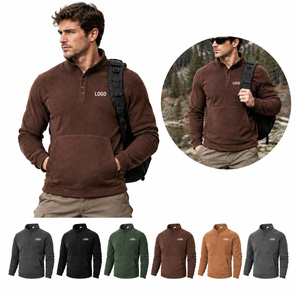Men's Stand Collar Cotton Blend Sweatshirt Slim Fit