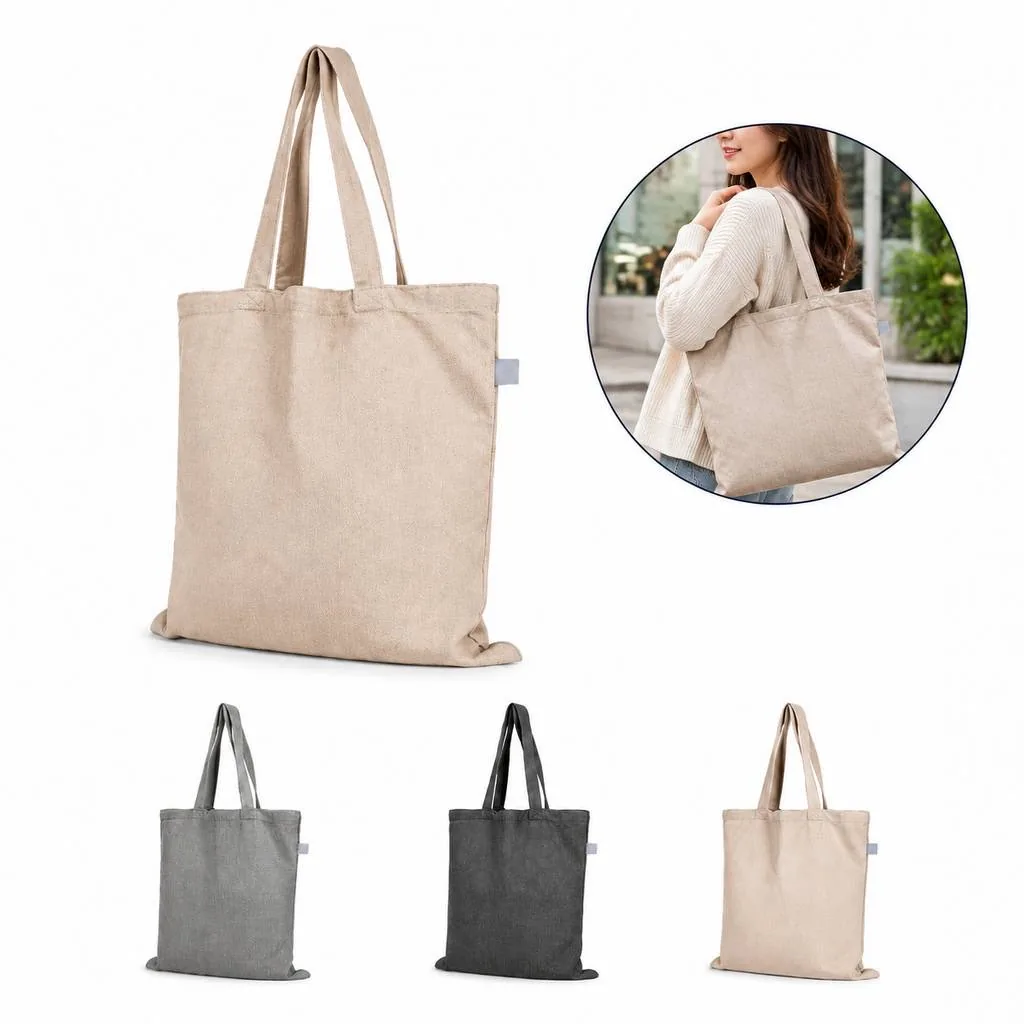 Reusable Recycled Cotton Canvas Tote for Shopping 2