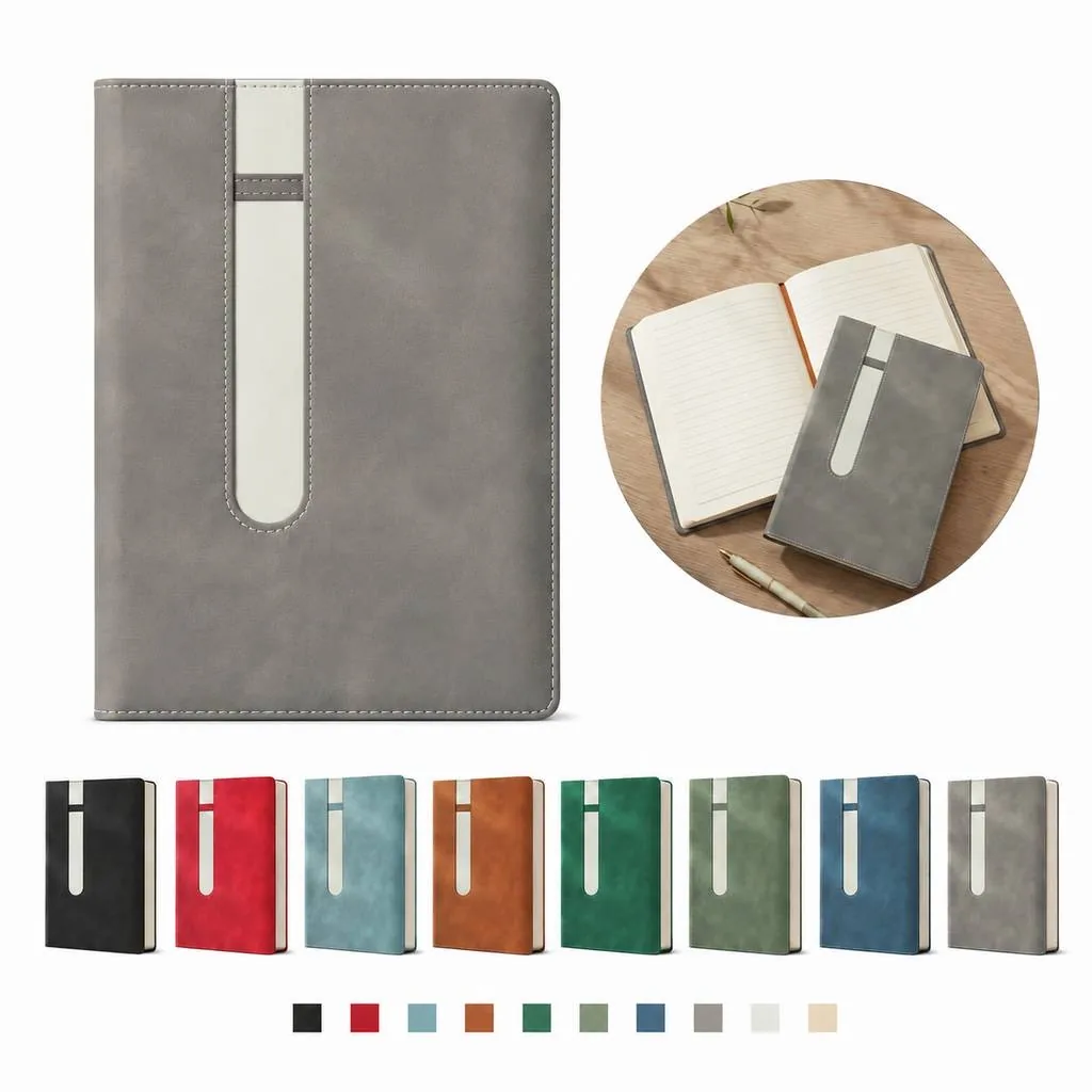 Full-Grain Leather Business Notebook with Elastic Closure 2