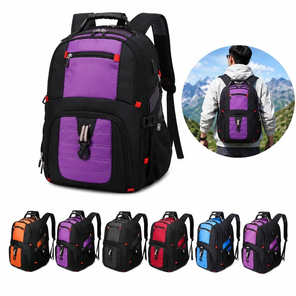 Water-Resistant Laptop Backpack Fits 17-Inch with Luggage 2