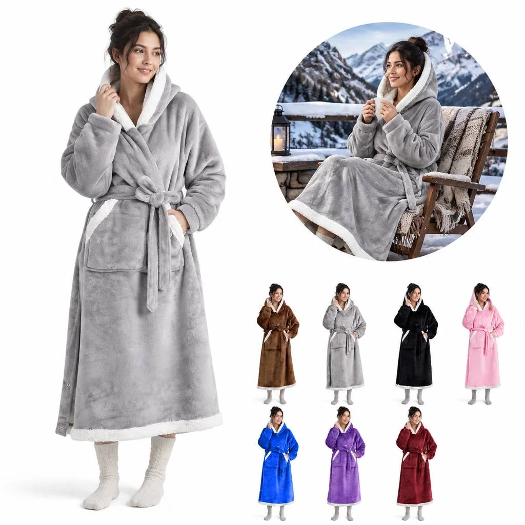 Plush Hooded Wearable Blanket with Front Pocket 2