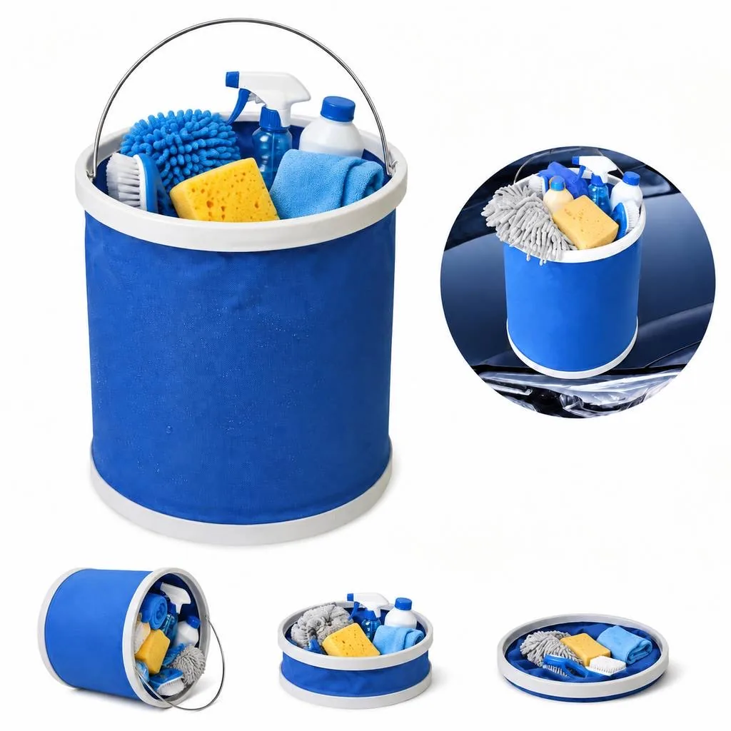 Collapsible Waterproof Fabric Bucket for Camping 2