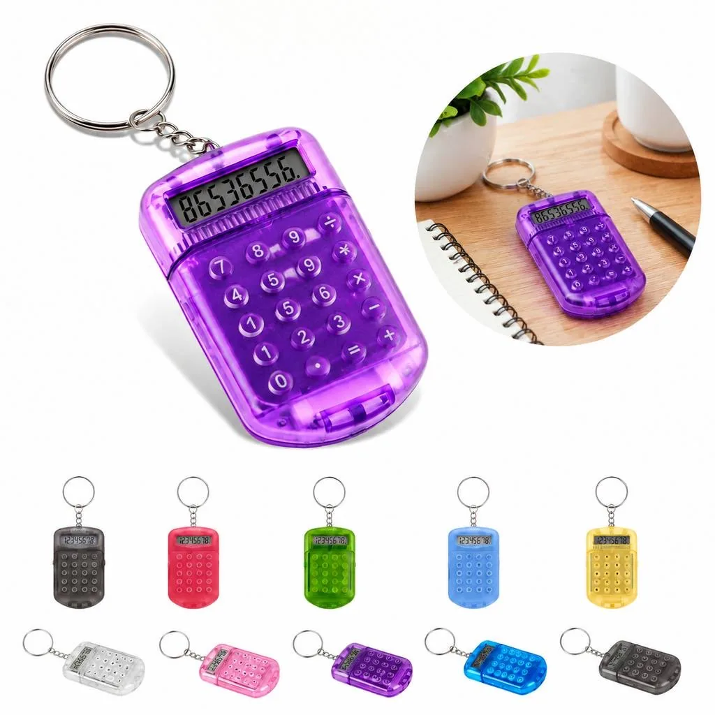 Transparent Mini Calculator Keychain Compact 2