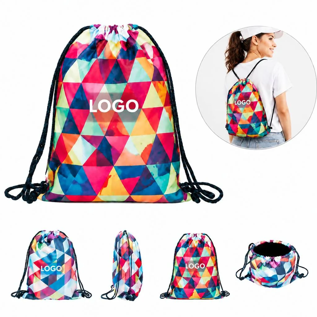 Lightweight Polyester Drawstring Closure Bag for Gym Travel