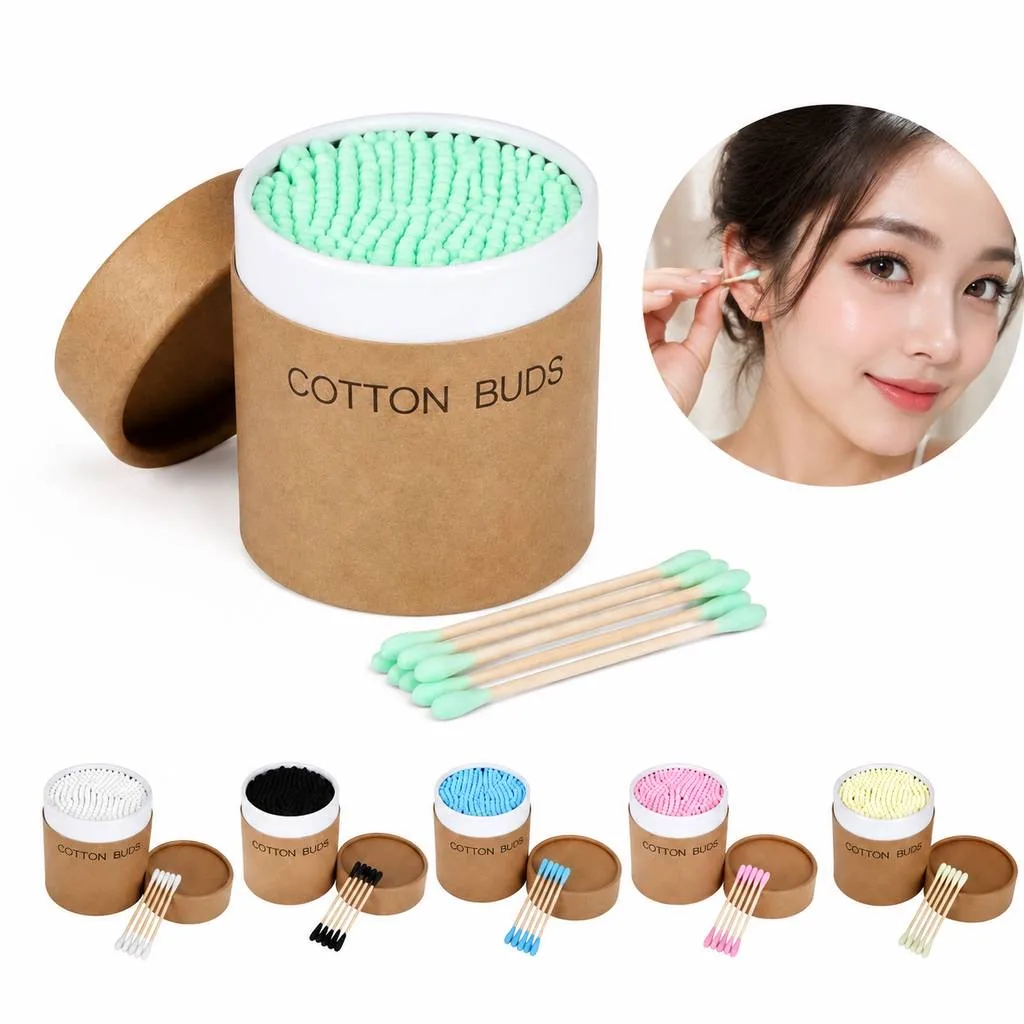 Eco-Friendly Wooden Stick Cotton Swabs Biodegradable 2