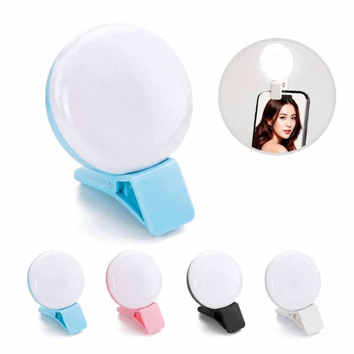 Portable Rechargeable LED Selfie Light with Adjustable Clip 2