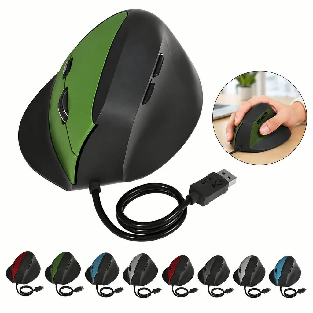 Vertical Ergonomic Wired USB Mouse for Comfort 2