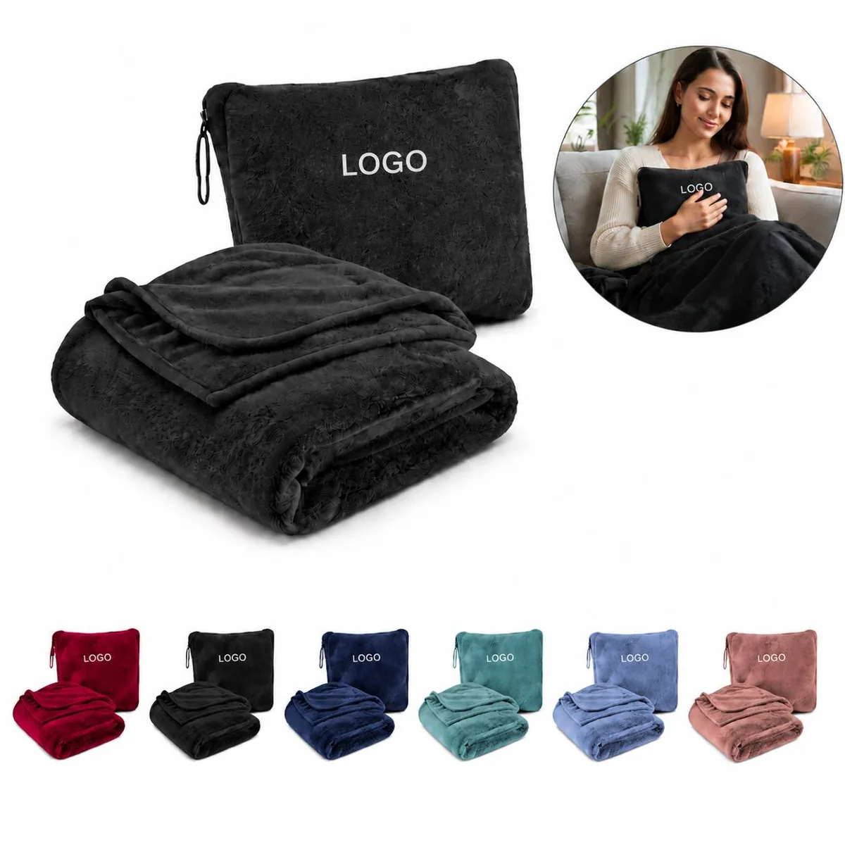Portable Multifunction Travel Blanket Set for Outdoor Use