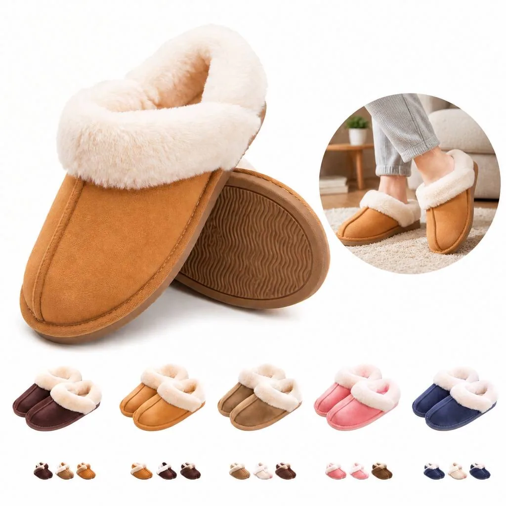 Cozy Fleece-Lined Indoor Slippers with Non-Slip Sole 2