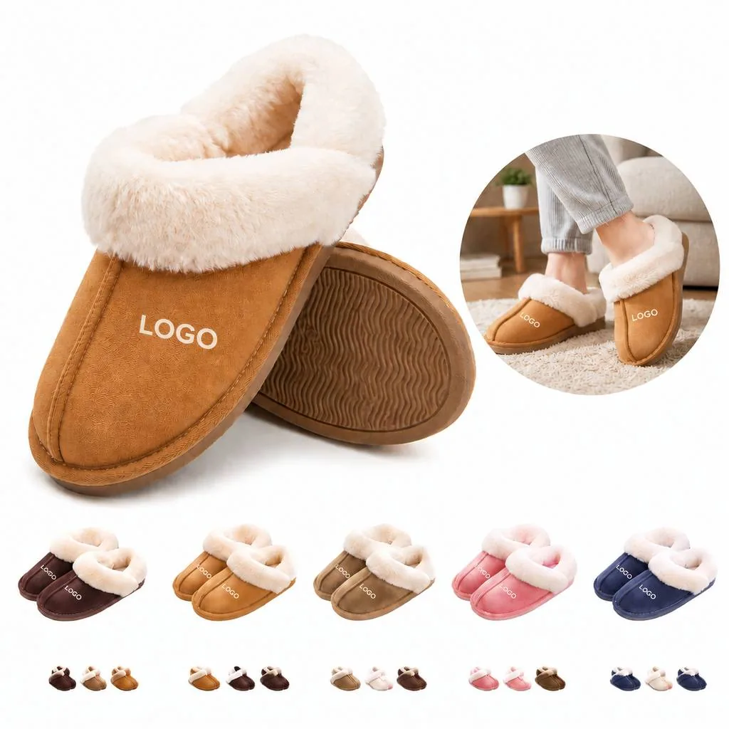 Cozy Fleece-Lined Indoor Slippers with Non-Slip Sole