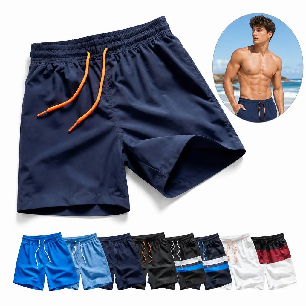 Men's Quick-Dry Stretch Swim Trunks with Drawstring 2