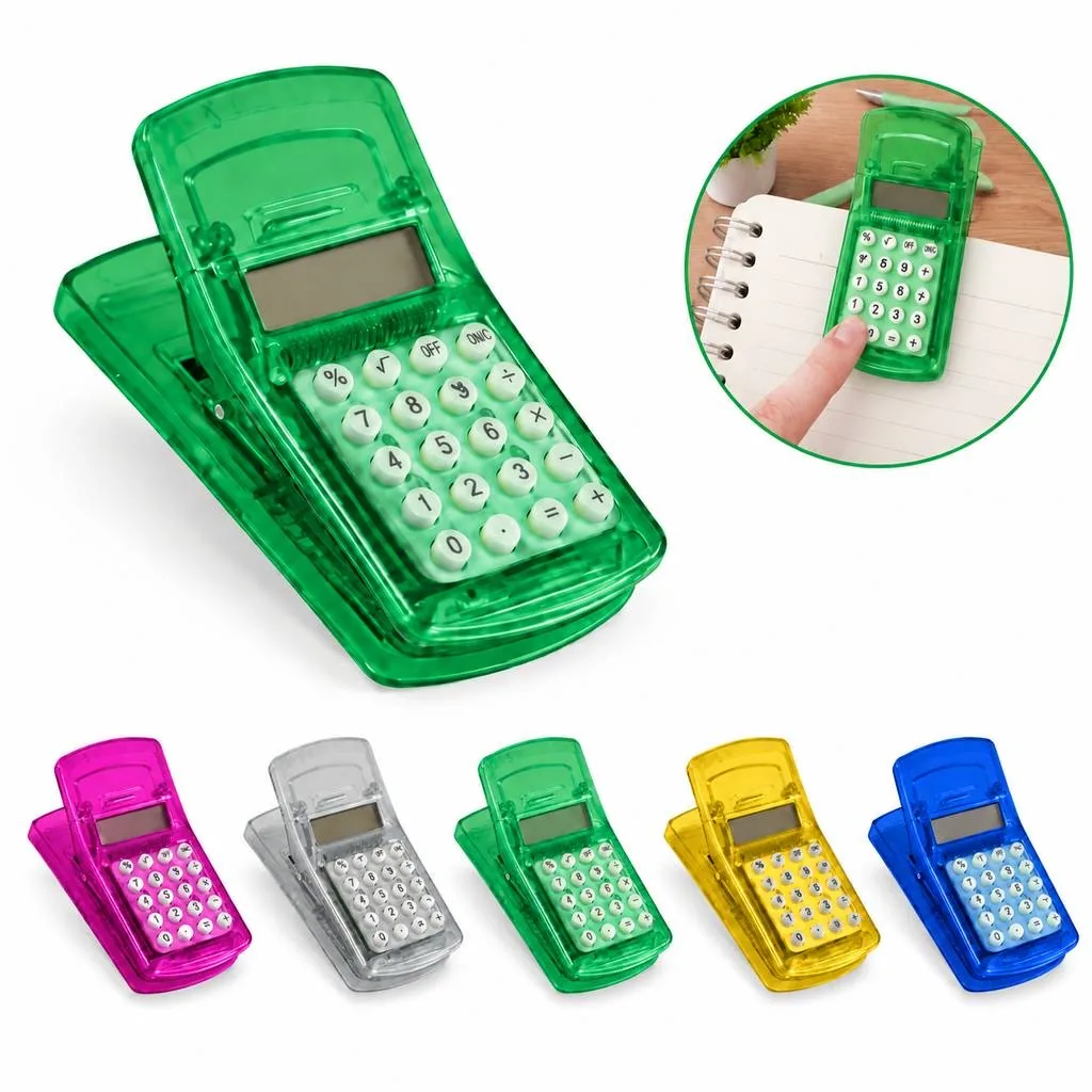 Portable Mini Calculator with Clip 8-Digit Display 2
