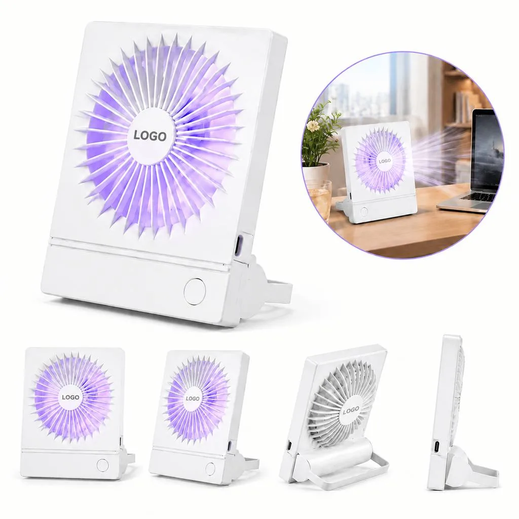 Quiet 3-Speed Rechargeable Desk Fan with Tilt Head